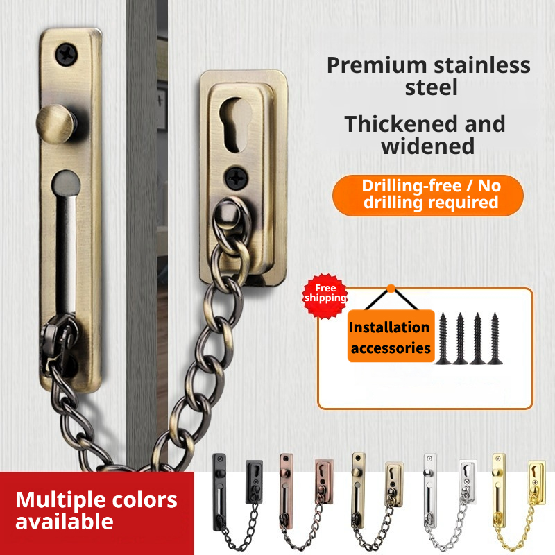 Security Chain Door - Paslanmaz Çelik Güvenlik Zinciri Kilitli Kapı