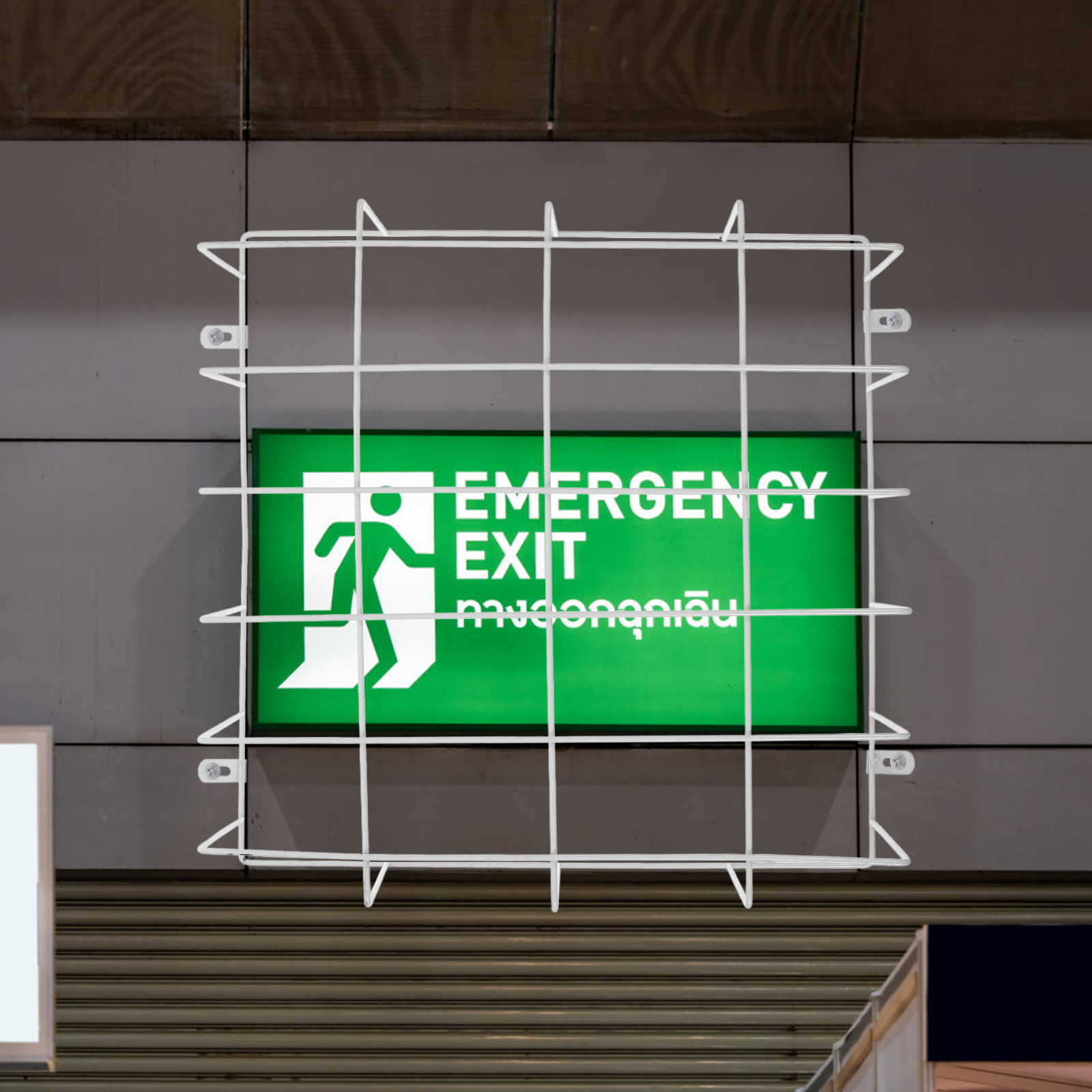 Emergency Exit Sign - Acil Çıkış Işığı Koruyucu Kafes Paslanmaz