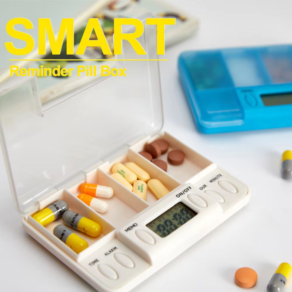 Medicine Cabinet Lock - 4 Bölmeli Akıllı Hatırlatıcı Hap Kutusu