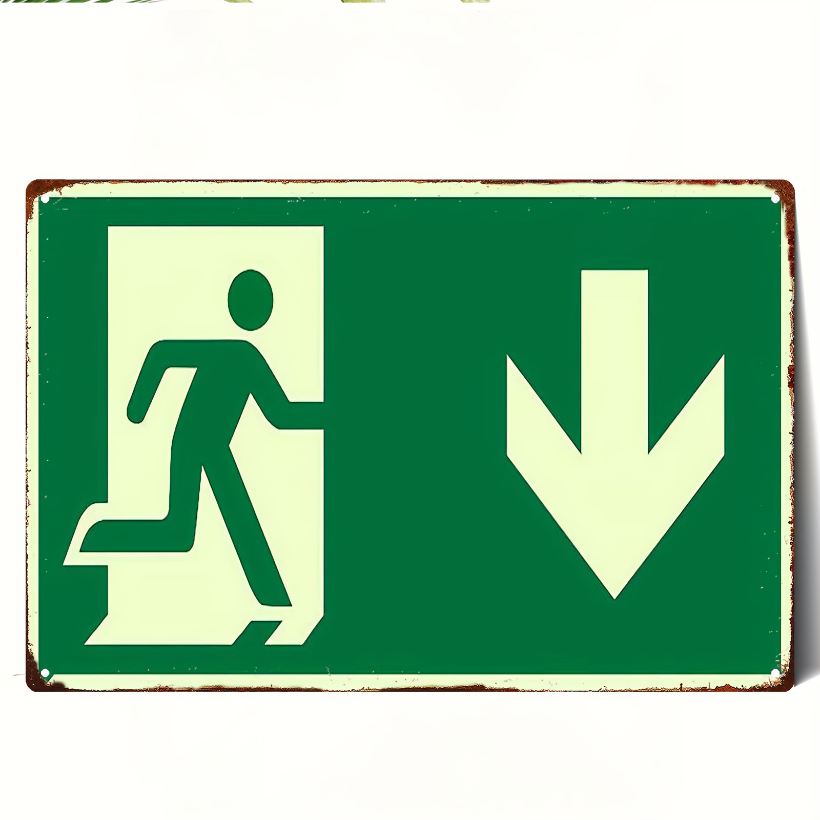 Emergency Exit Sign - 2D Vintage Metal Demir Tabela |