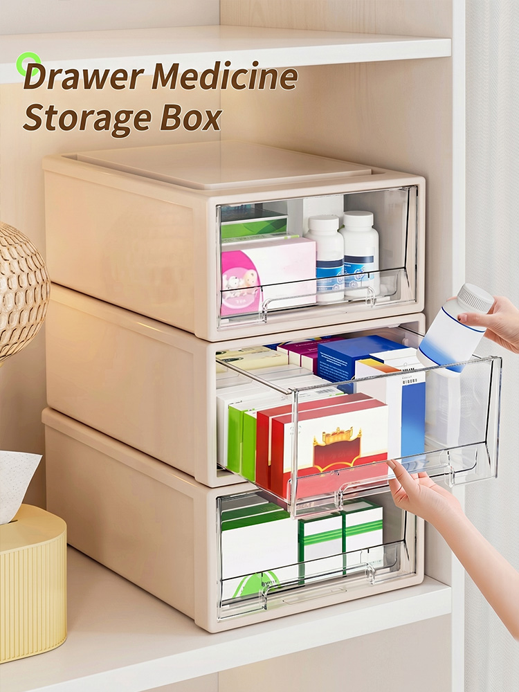 Medicine Cabinet Lock - Büyük Kapasiteli İlaç Düzenleyici Kutusu, Taşınabilir