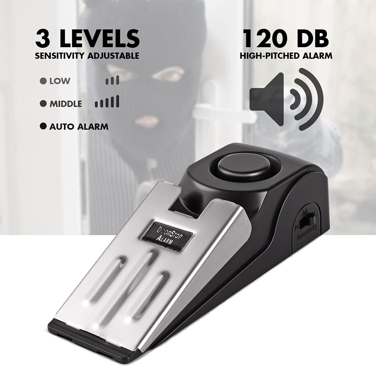Door Stop Alarm - Kapı Durdurma Alarmı, 120DB Güvenlik Alarmlı