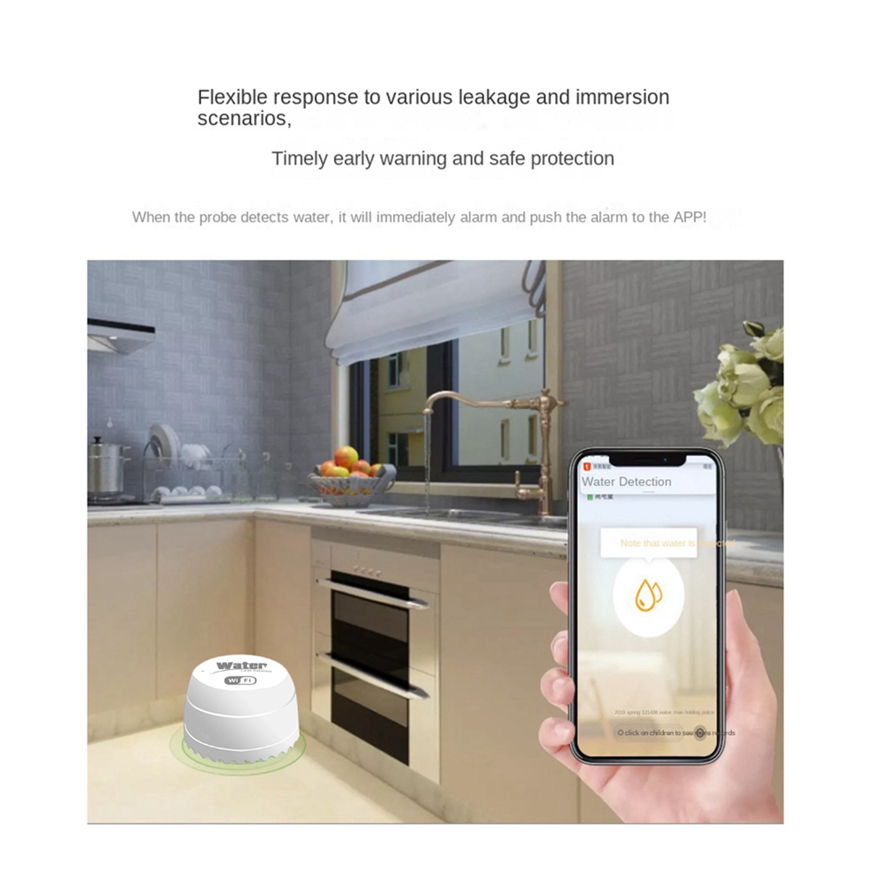 Water Alarm Sensor - ABKW-3X Wifi Crow Akıllı Su Dedektörü