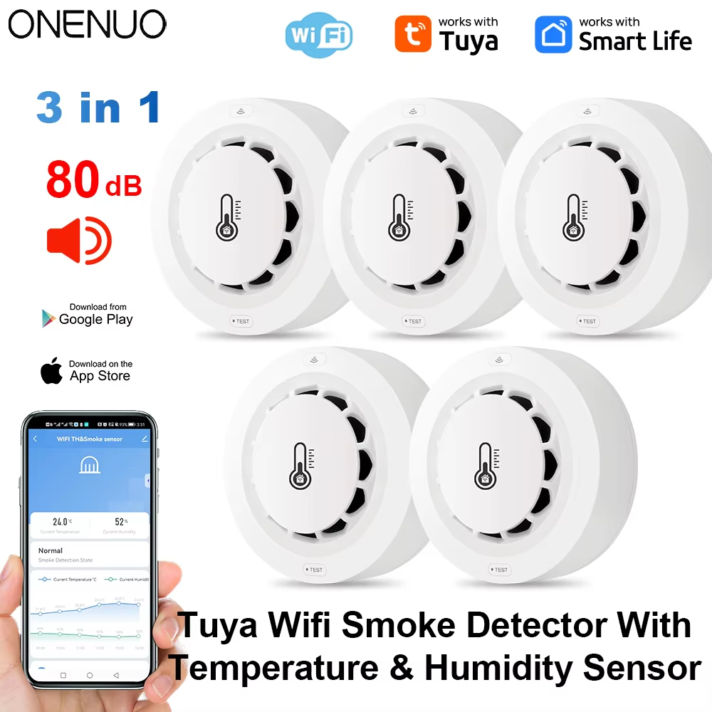 Tuya Wifi BT İki Bağlantılı Du - Smoke Detector Interconnected incelemesi ve fiyatı