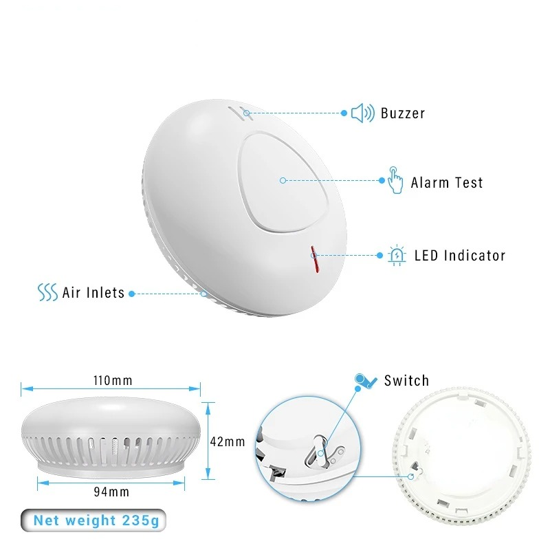 Akıllı ev güvenlik alarm siste - Smoke Detector Interconnected incelemesi ve fiyatı