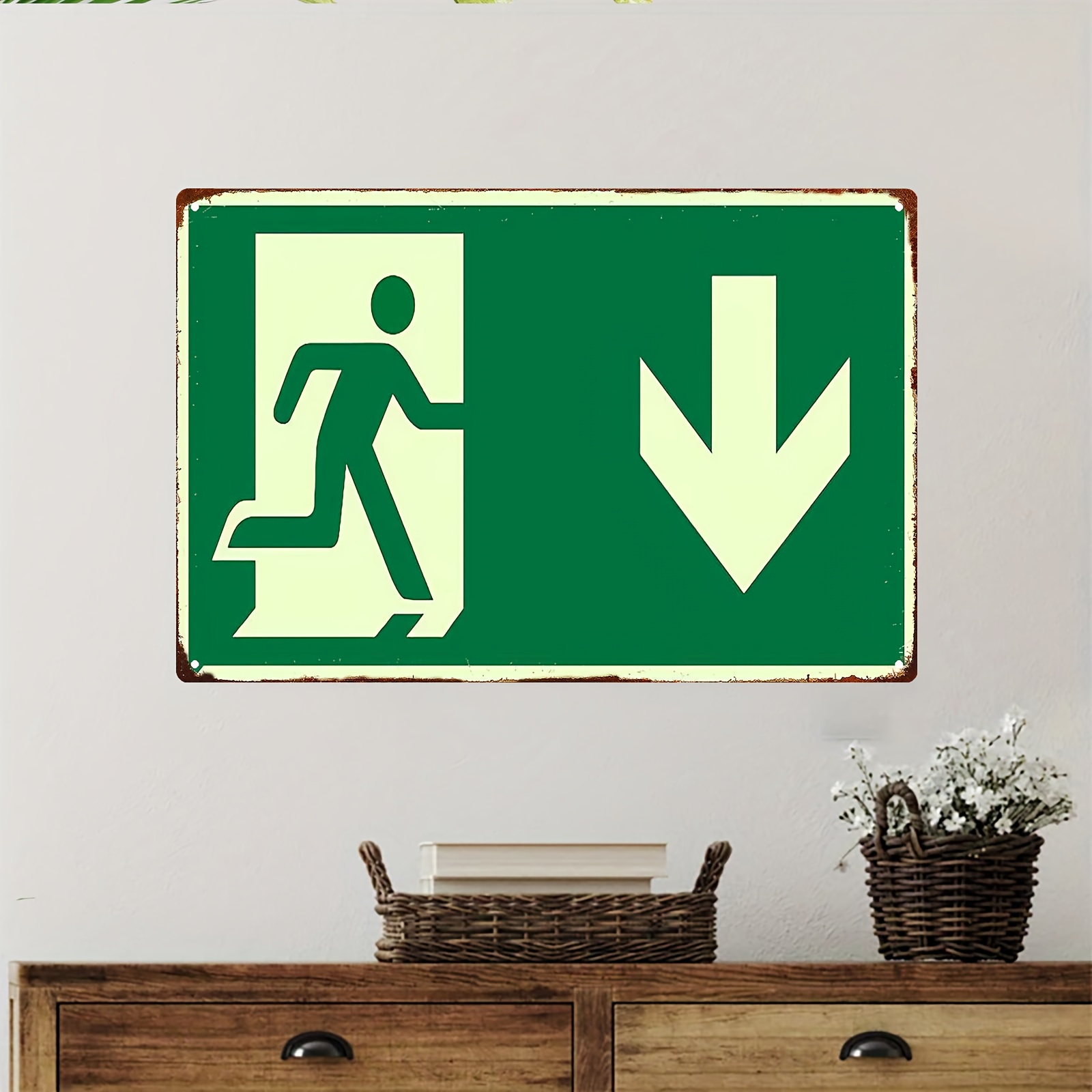 2D Vintage Metal Demir Tabela  - Emergency Exit Sign incelemesi ve fiyatı