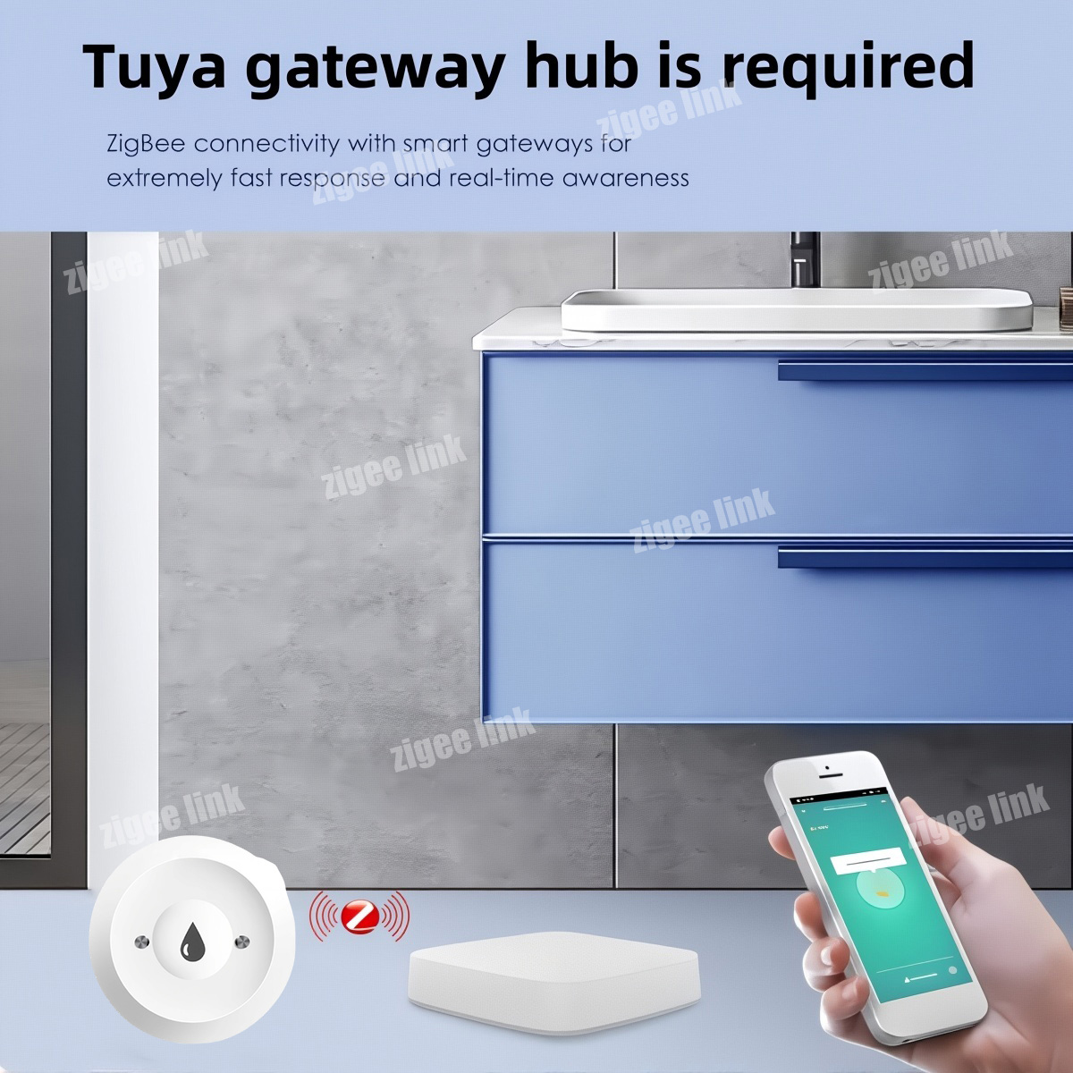 ZigBee 3.0 Su Sensörü Akıllı K - Water Alarm Sensor incelemesi ve fiyatı
