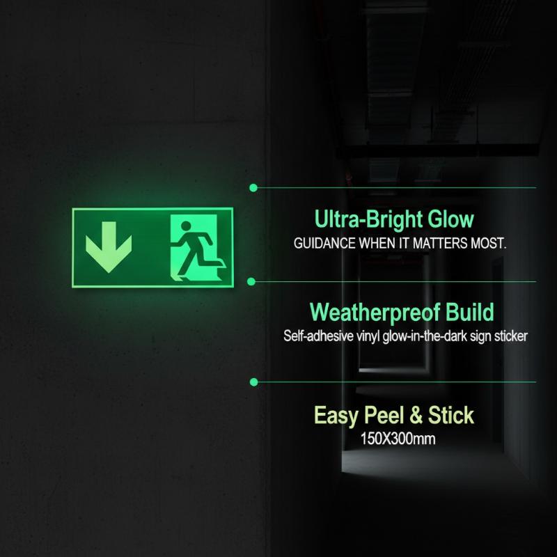 1 sayfalık karanlıkta parlayan - Emergency Exit Sign incelemesi ve fiyatı