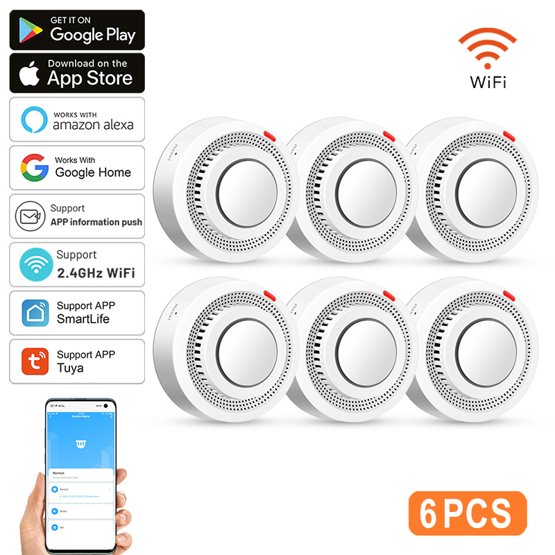 6'lı Paket Tuya WiFi Akıllı Du - Smoke Detector Interconnected incelemesi ve fiyatı